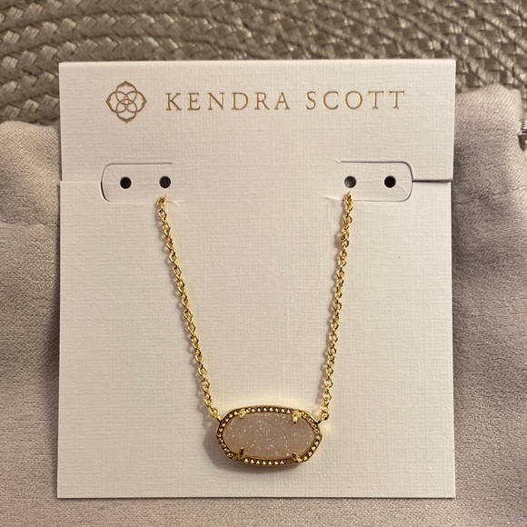 Kendra Scott Jewelry - Kendra Scott Elisa 20” Gold Pendant Necklace Iridescent Drusy
